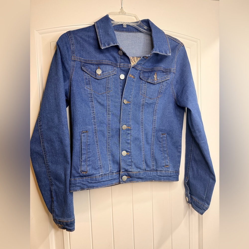 Ling Collection Stretch Denim Jacket Sequin Back Panel Medium